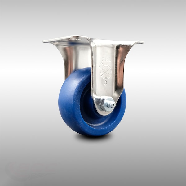 3 Inch 316SS Solid Polyurethane Wheel Rigid Top Plate Caster